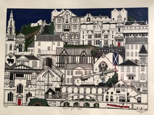 Hand-coloured Architectural Montage of Berwick upon Tweed