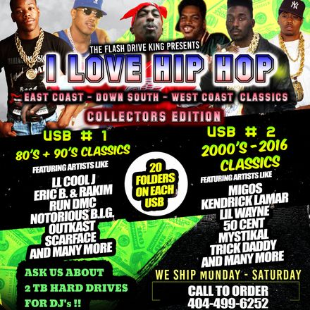 I LOVE HIP HOP ( USB # 1) 80's &amp; 90's HIP HOP