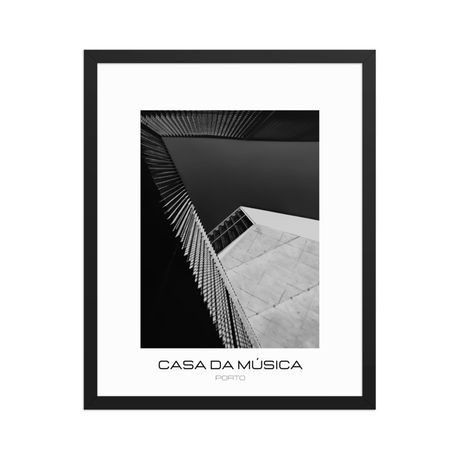Casa da Musica Architectural Abstract Monochrome- Large Framed Poster