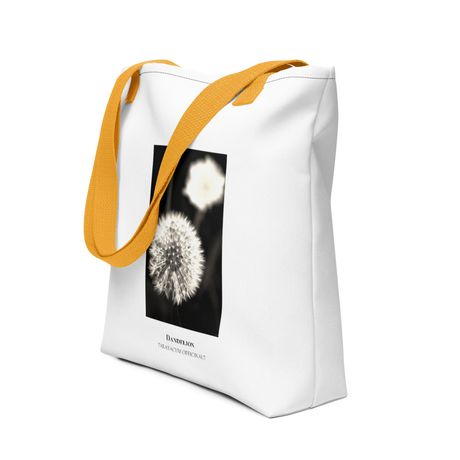 Dandelion II - Tote Bag with Black or Yellow Handles