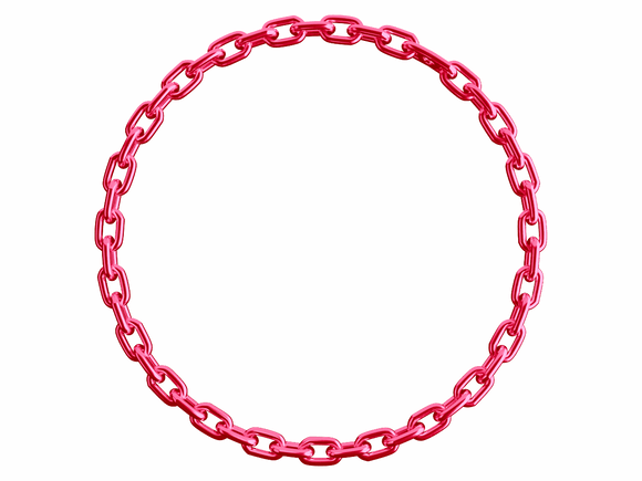 Red pink (Amaranth) chain circular frame