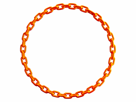 Blaze orange (Bright orange) chain circular frame