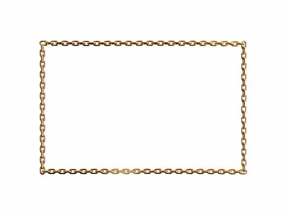 Gold caramel chain rectangular frame