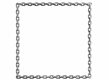 Platinum [Silver chalice] chain square frame