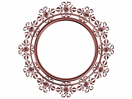 Redwood (Cherrywood/Metallic copper) circular frame with matching diamonds