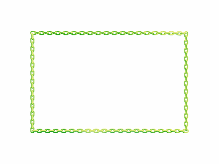 Marigold and light olive green chain rectangular frame