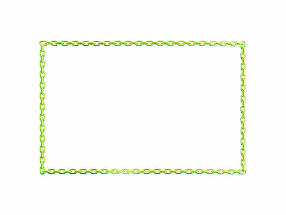 Marigold and light olive green chain rectangular frame