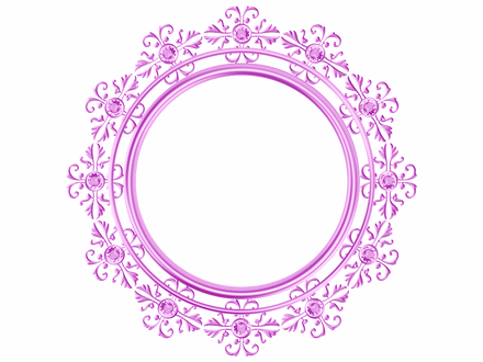 Lavender pink (Blush pink) circular frame with matching diamonds