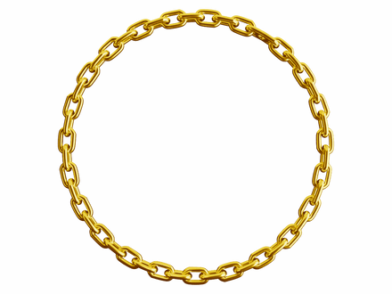 Dark gold (Dark goldenrod) chain circular frame