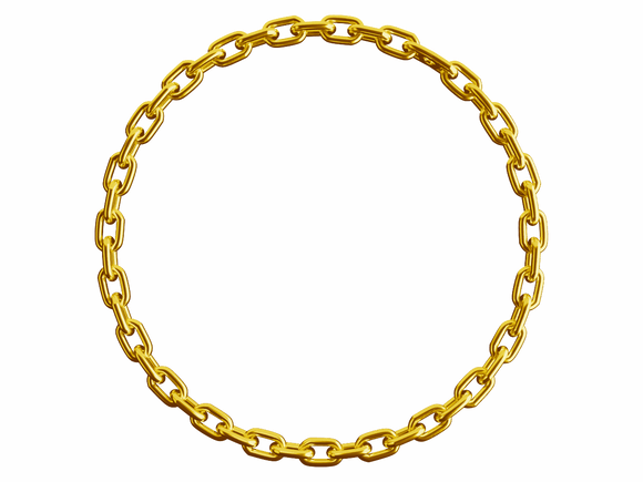 Dark gold (Dark goldenrod) chain circular frame