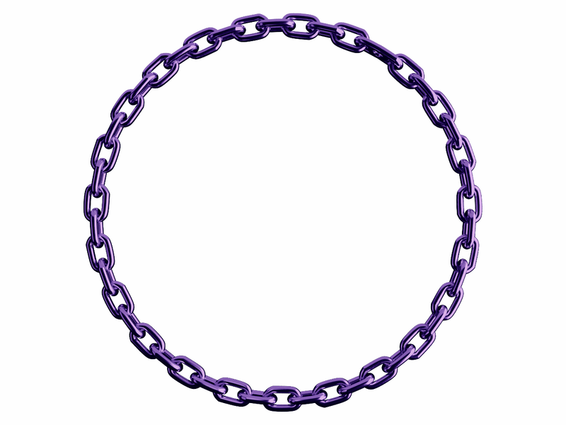 Dark gold (Dark goldenrod) chain circular frame