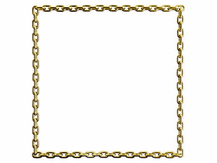 Dark gold chain square frame