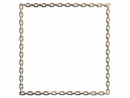 Almond (antique white) chain  square frame