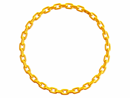 Chrome yellow (Yellowish orange) chain circular frame