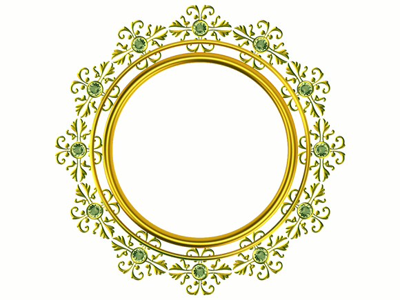 Pirate gold (Reef gold) circular frame with matching diamonds