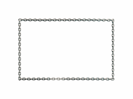 Platinum [satin linen] chain rectangular frame