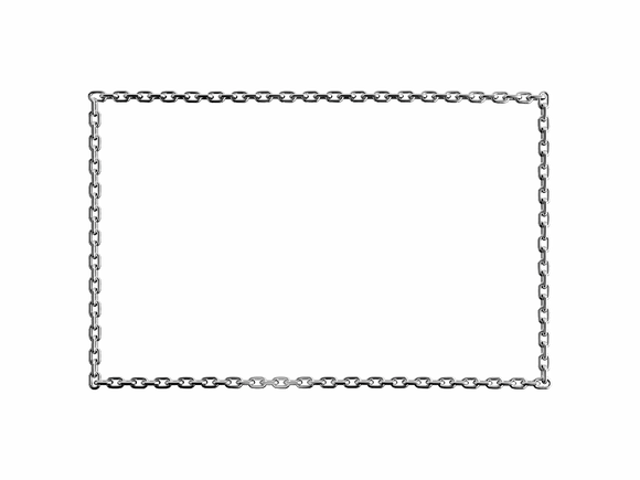 Silver chain rectangular ﻿frame