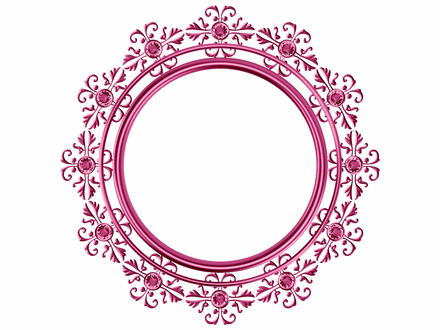 Dark raspberry (Red purple) circular frame with matching diamonds