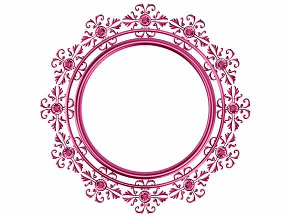 Dark raspberry (Red purple) circular frame with matching diamonds