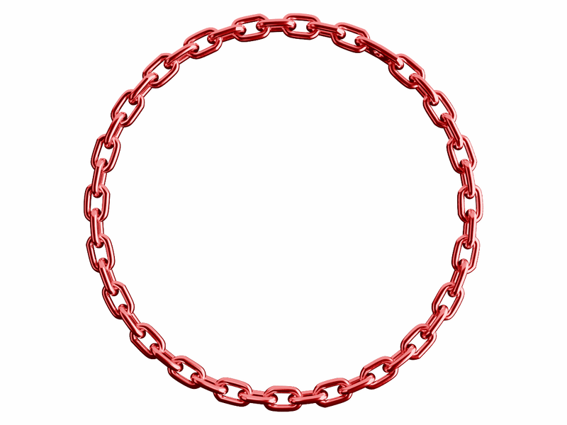 Dark gold (Dark goldenrod) chain circular frame