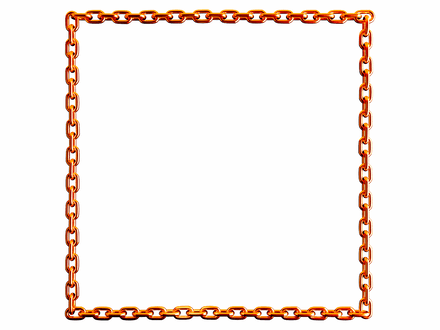 Bright [International] orange chain square frame