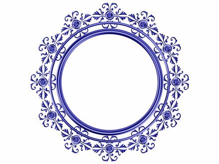 Dark blue (Sapphire) circular frame with matching diamonds