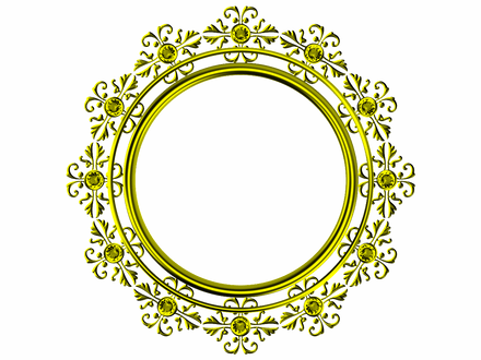 Olive (venom green) circular frame with matching diamonds