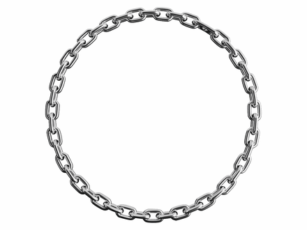 Silver (Pastel grey) chain circular frame