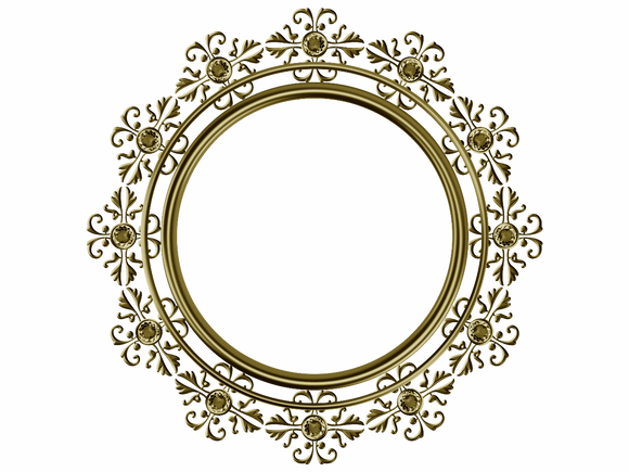 Bronze olive circular frame with matching diamonds 