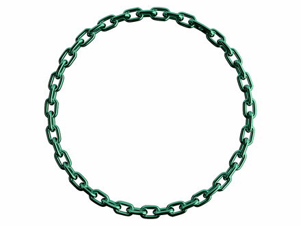 Dark spring green chain circular frame