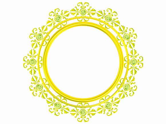 Golden yellow (Yellowish green) circular frame with matching diamonds