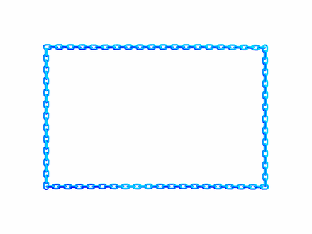 Dark turquoise chain rectangular frame