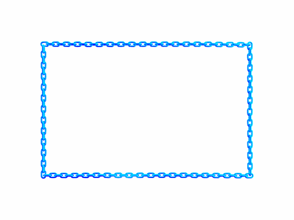 Dark turquoise chain rectangular frame