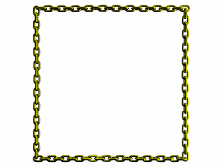 Brown Yellow [dark mustard] chain square frame