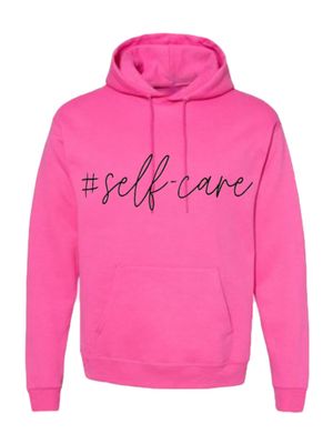 #Self-Care Hoodie Pink