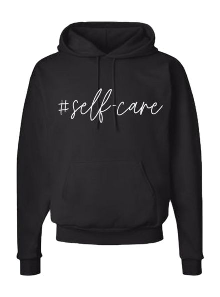 #Self-Care Hoodie Black