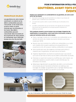 Fiche d'information intelli-feu: gouttières, avant-toits et évents