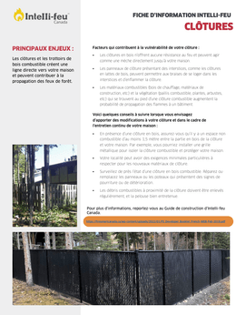 Fiche d'information intelli-feu: clôtures