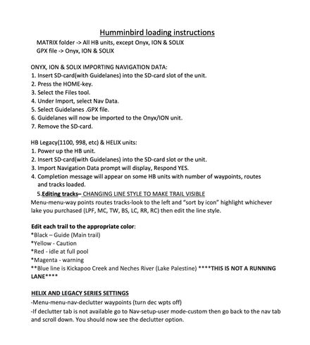 Humminbird Loading instructions