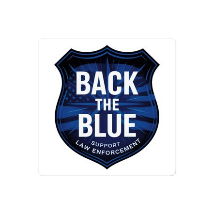 Simple yet powerful Shield Badge Back The Blue Police Supporter Sticker