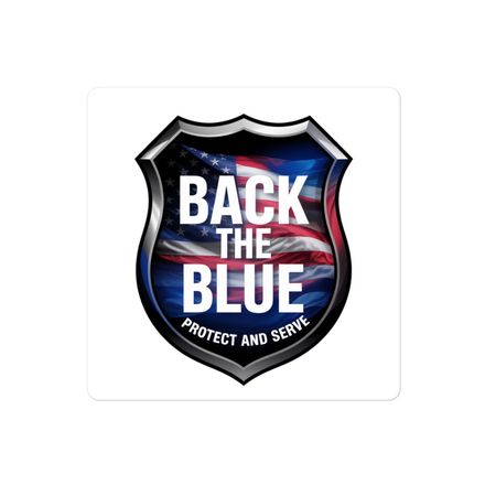 Patriotic Flag Shield Badge Back The Blue Police Supporter Sticker