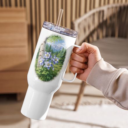 Young Explorers Nature Series™ Colorado Columbine Travel Mug –  Insulated Tumbler with Handle