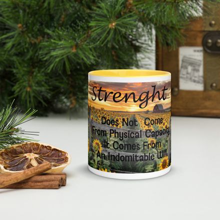 Stregnth In Wisdom Sunflower Mug