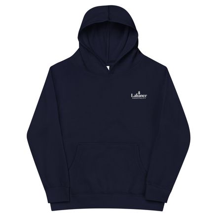 Kids Fleece Hoodie - Embroidered White Logo