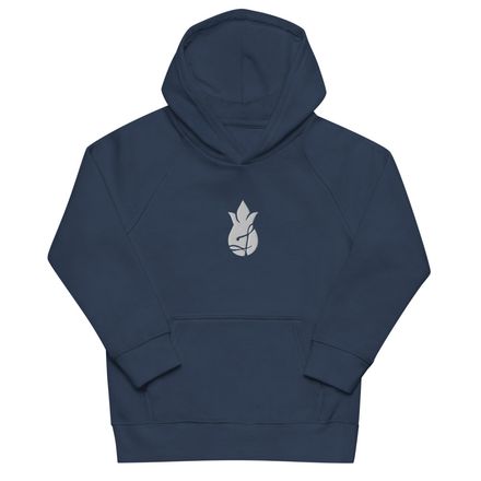 Kids Eco Hoodie - Navy - Embroidered Pineapple