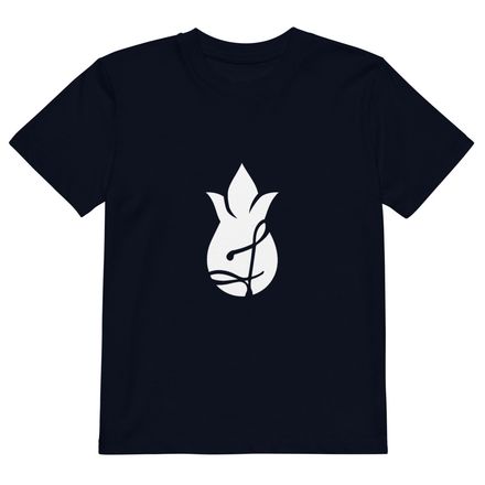 Organic Cotton Kids T-Shirt - Navy - White Pineapple Logo