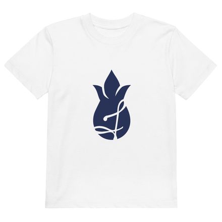 Organic Cotton Kids T-Shirt - White - Navy Pineapple Logo