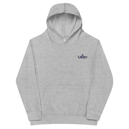 Kids Fleece Hoodie - Embroidered Navy Logo