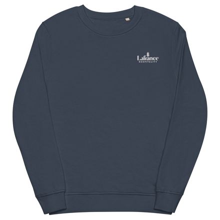 Unisex Organic Sweatshirt - Navy - Embroidered White Logo