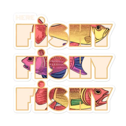 Here Fishy Sticker